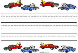 Writing Paper-Car Worsheet(primary lined)
