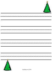Writing Paper-Christmas TreesBoots Worsheet(primary lined)
