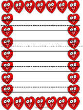 Writing Paper-Hearts Worsheet(primary lined)