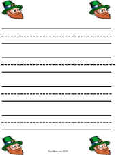 Writing Paper-Leprechan Worsheet(primary lined)