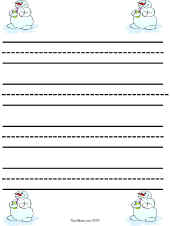 Writing Paper-Snowman Worsheet(priimary lined)