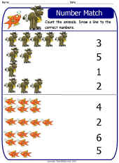 Math Worksheet-Counting, Number Match