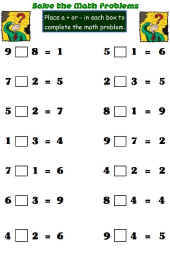 Math Worksheet-Find the Symbol