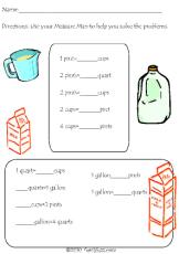 Math Worksheet-Measurements/Gallon