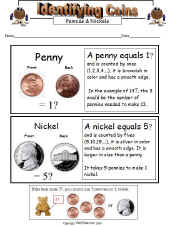 Math Worksheet-Money/Nickels & Pennies
