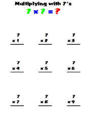 Math Worksheet-Multiplication-Multiplying 7