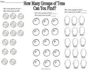Math Worksheet-Place Value-Groups of Tens 2