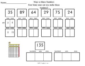 Math Worksheet-Place Value-Numbers
