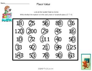 Math Worksheet-Place Value
