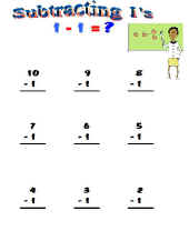 Math Worksheet-Subtracting 1's