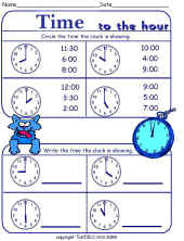 Math Worksheet-Time
