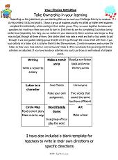 Reading Comprehension/Advanced Readers Worksheet