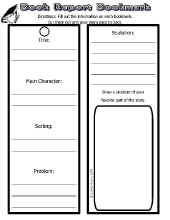 Reading Comprehension-Character Book Mark