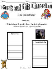 Reading Comprehension-Character Worksheet