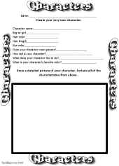 Reading Comprehension-Character Worksheet