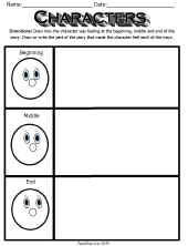 Reading Comprehension-Character Worksheet