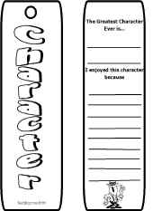 Reading Comprehension-Character Book Mark