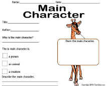 Reading Comprehension-Character Worksheet