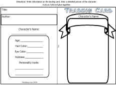 Reading Comprehension-Character Worksheet