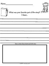 Reading Comprehension-Favorite Part Worksheet