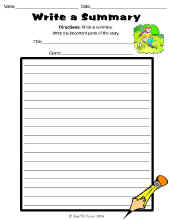 Reading Comprehension-Summary Worksheet