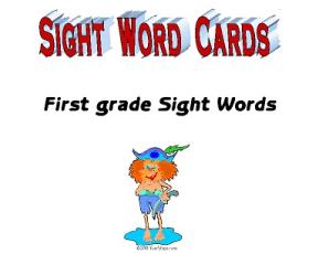 Reading Vocabulary/Sight Words/1st Grade Sight Words