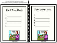 Reading Vocabulary/Sight Words/Word Check