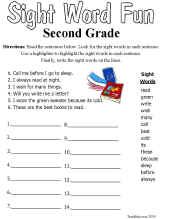 Reading Vocabulary/Sight Words/2nd Grade Dolch List