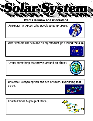 Science-Solar System Worsheets