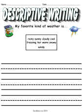 Science-Weather Worsheets/Descriptive Writing
